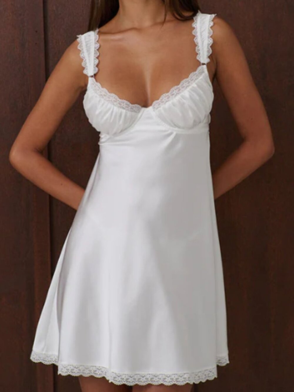 Kat The Label Celeste Ivory Slip Dress